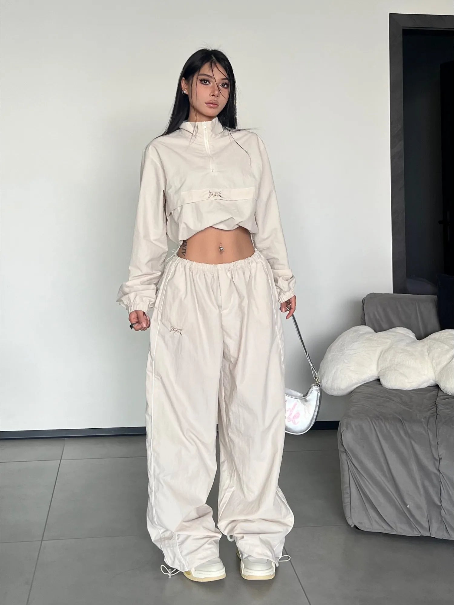 Beige track pant