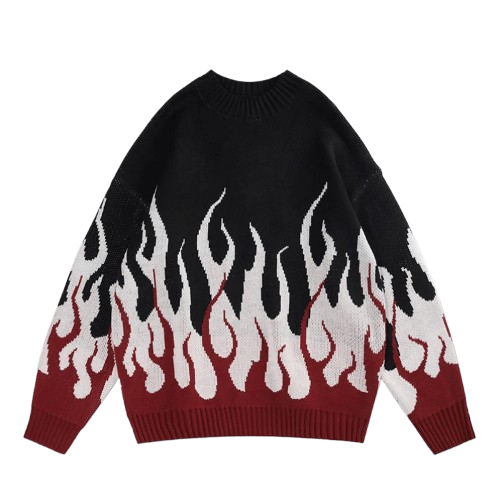 Flame knit sweater